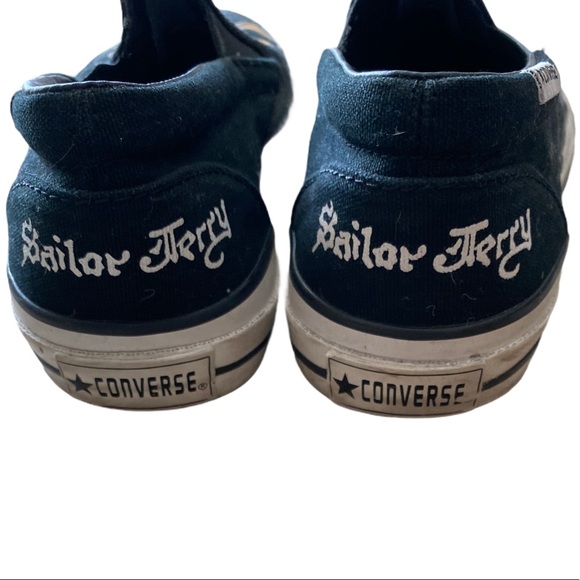Converse sailor Jerry’s skull slip ons heart crossbones 6.5 37.5 - Picture 4 of 11